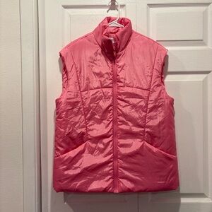 Simply Blessed Outerwear Pink Zip Up Puffer Vest - Size Large